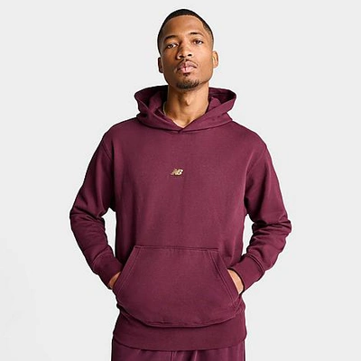 Shop New Balance Men's Athletics Remastered Graphic French Terry Hoodie Size Xl 100% Cotton In Burgundy