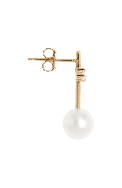 Poppy Finch Diamond & Cultured Pearl Drop Earrings In 14kyg