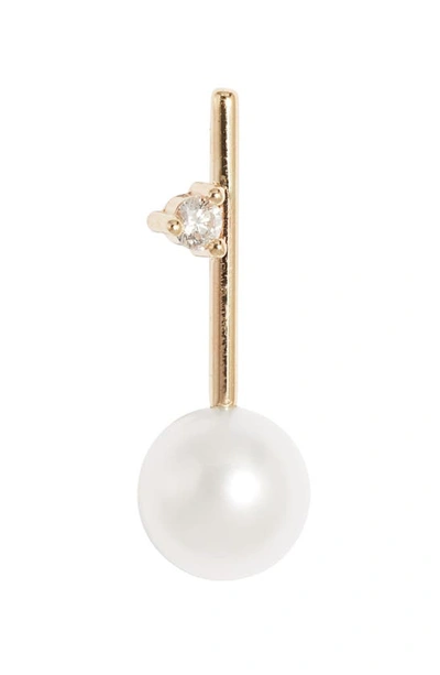 Shop Poppy Finch Diamond & Cultured Pearl Drop Earrings In 14kyg