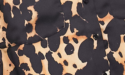 Topshop Relaxed Animal Print Shirt In Multi In Black Multi