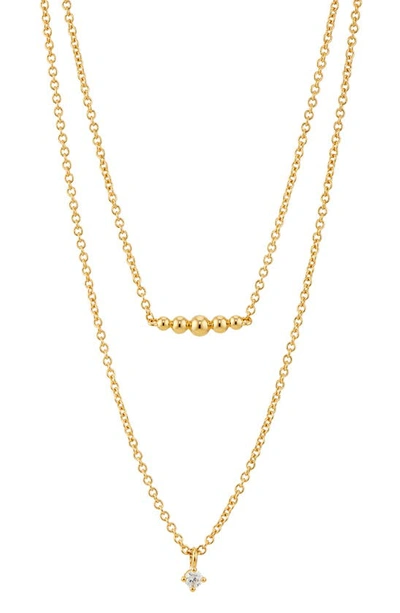 Shop Ajoa Dolly Dot Cz Layered Necklace In Gold