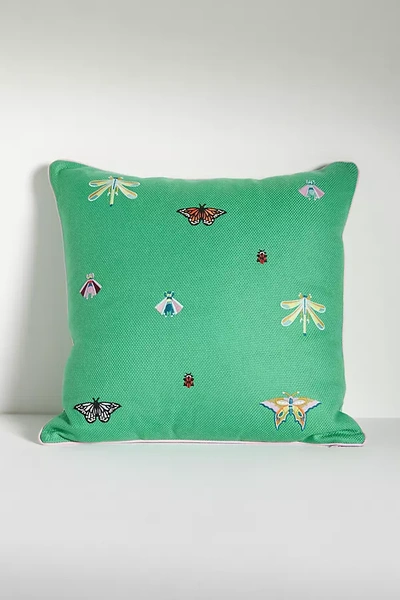 Shop Anthropologie Bexley Embroidered Tapestry Square Cushion