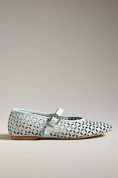 Shop By Anthropologie Floral Cutout Flats In Blue