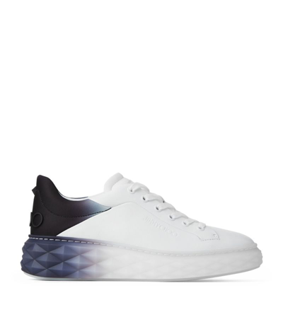 Shop Jimmy Choo Diamond Light Maxi Leather Sneakers In White