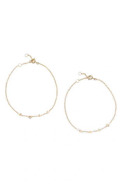 Shop Ajoa Boss Babe Set Of Two Bracelets In Gold