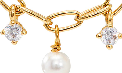 Shop Ajoa Shaky Cubic Zirconia & Imitation Pearl Necklace In Gold