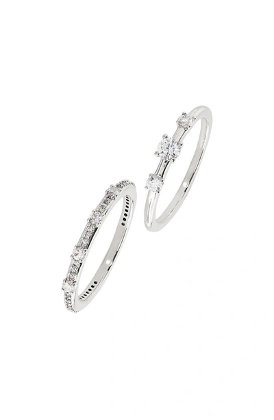 Shop Ajoa Danya Pavé Stacking Ring Set In Rhodium