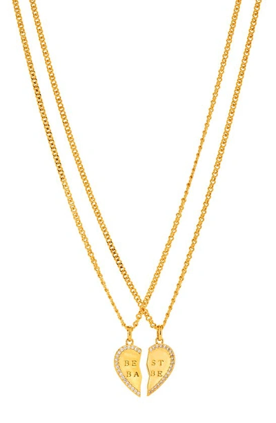 Shop Ajoa Best Babe Cz Necklace Set In Gold
