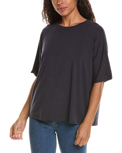 Shop Eileen Fisher Boxy T-shirt In Navy