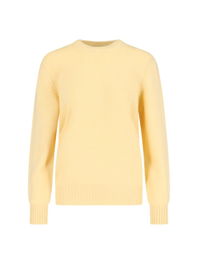 Shop Prada Crewneck Knitted Jumper In Yellow