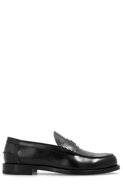 Shop Givenchy Mr G Logo Plaque Loafers In Nero