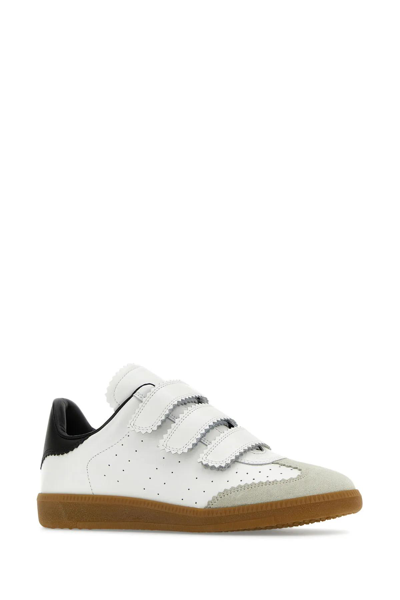 Shop Isabel Marant Multicolor Leather And Suede Classic Sneakers In Bianco