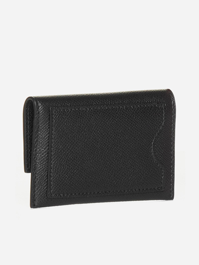 Shop Ferragamo Vara Leather Card Holder In Nero