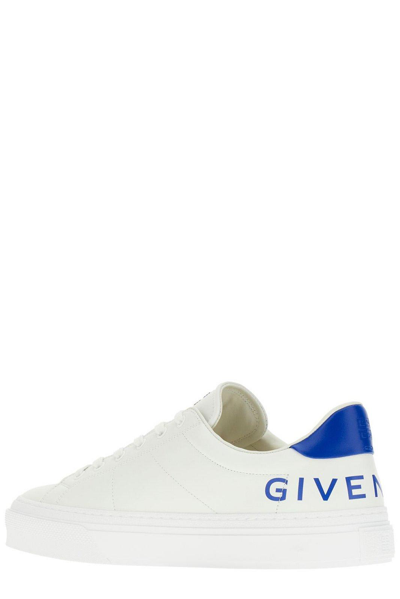 Shop Givenchy Logo Printed Low-top Sneakers In Blu