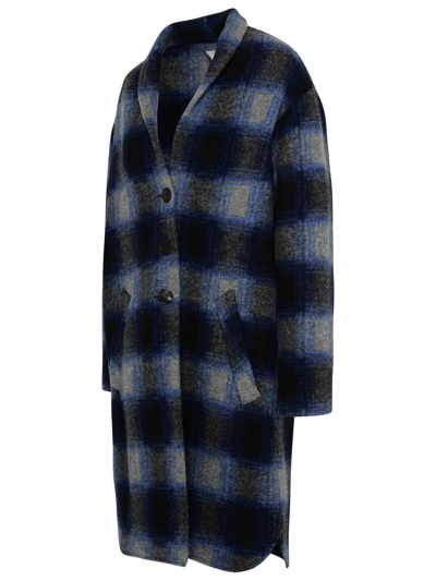 Shop Marant Etoile Gabriel Single-breasted Checked Coat In Blu