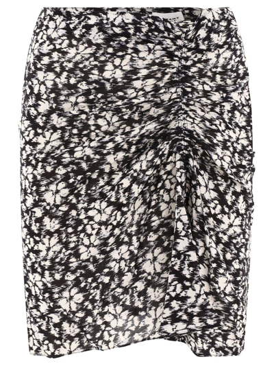 Shop Marant Etoile All-over Printed Asymmetric Skirt In Nero