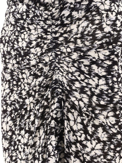 Shop Marant Etoile All-over Printed Asymmetric Skirt In Nero