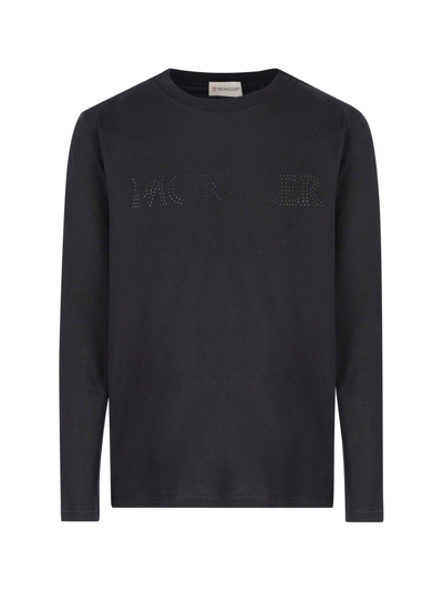 Shop Moncler Long-sleeved Crewneck T-shirt