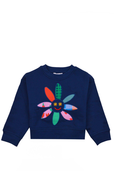 Shop Stella Mccartney Floral-embroidered Crewneck Sweatshirt