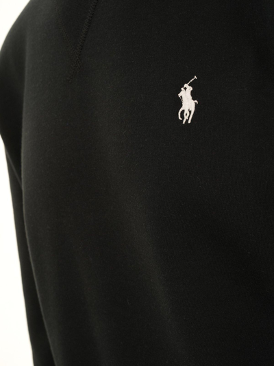 Shop Ralph Lauren Pony Embroidered Crewneck Sweatshirt In Polo Black
