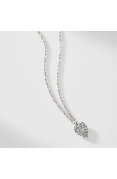 Shop Ajoa Sugarush Heart Pendant Necklace In Rhodium
