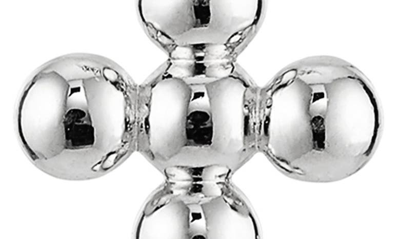 Shop Ajoa Beaded Cross Chain Drop Earrings In Rhodium