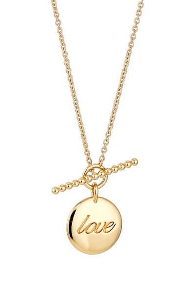Shop Ajoa Love Toggle Pendant Necklace In Gold