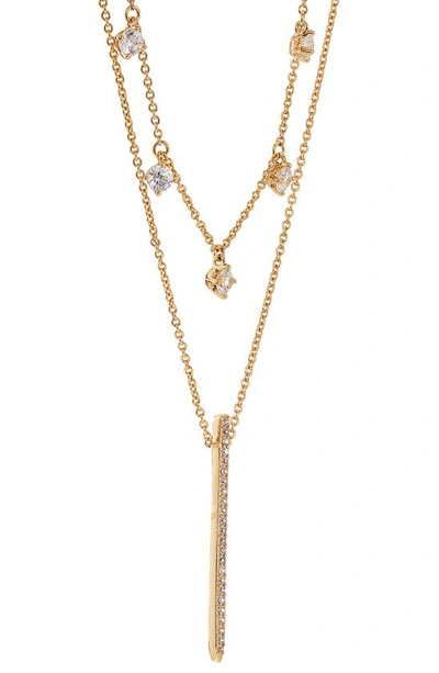 Shop Ajoa Danya Layered Bar Pendant Necklace In Gold