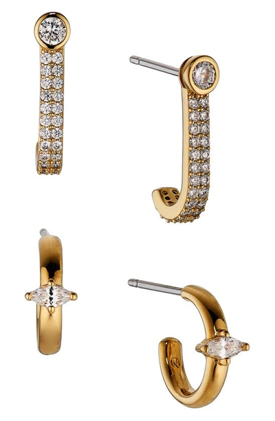 Shop Ajoa Cheeky Set Of 2 Hoop Earrings In Gold