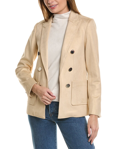 Shop T Tahari Double-breasted Blazer In Brown