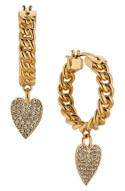 Shop Ajoa Sugarush Heart Hoop Earrings In Gold