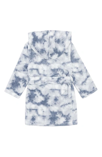 Shop Petit Lem Kids' Tie Dye Fitted Hooded Robe In Blue