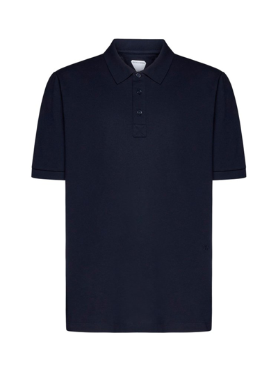 Shop Bottega Veneta Short Sleeved Polo Shirt In Navy