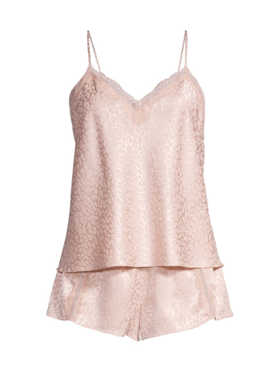 Shop In Bloom Women's Beatrice Satin & Lace Shorts Set In Cameo Pink
