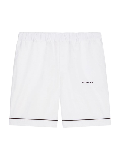Shop Givenchy Men's Fluid Shorts In Linen In Optic White
