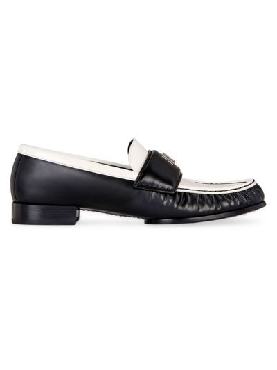 Shop Givenchy Women's 4g Loafers In Leather In Black White