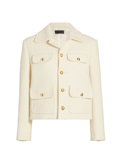 Shop Nili Lotan Women's Paloma Cotton-blend Jacket In Ivory