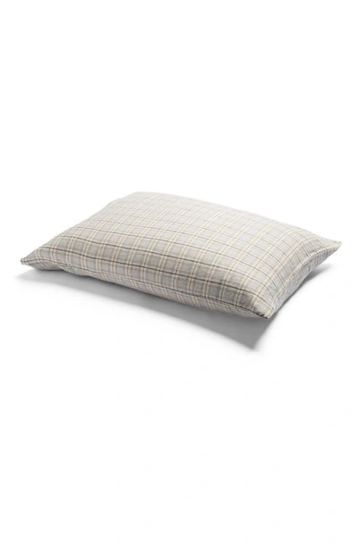 Shop Piglet In Bed Set Of 2 Check Linen Pillowcases In Laurel Green Check