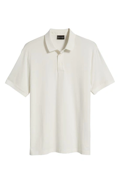 Shop Emporio Armani Lyocell & Cotton Polo In Solid White