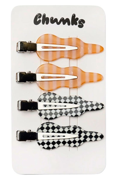 Shop Chunks Assorted 4-pack Hair Clips In Stripe And Glitch