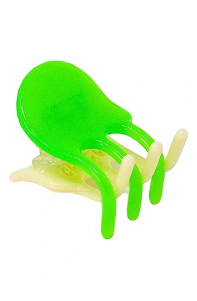 Shop Chunks Jester Mini Two-tone Claw Clip In Neon Green And Nude