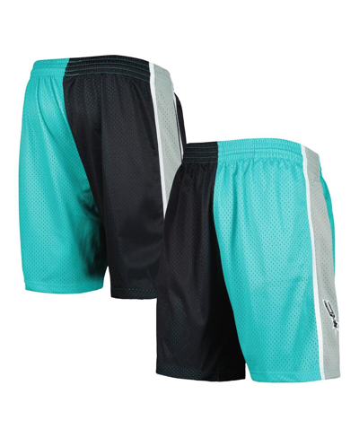 Mitchell & Ness Men's  Teal, Black San Antonio Spurs Hardwood Classics 1998 Split Swingman Shorts In Teal,black