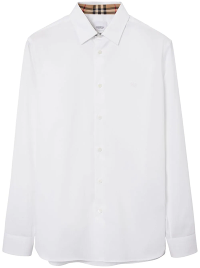 Shop Burberry Camicia Con Logo In White