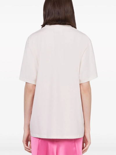Shop Stella Mccartney T-shirt Oversize Con Cigni Che Si Baciano In White