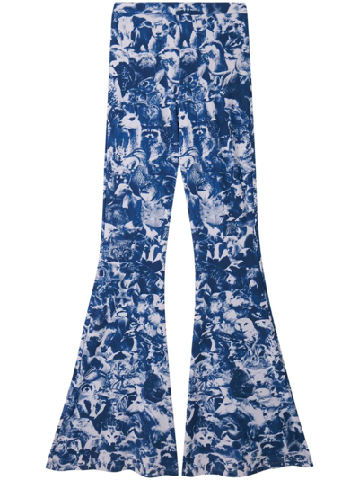 Shop Stella Mccartney Pantalone Con Stampa Di Animali Della Foresta In Blue