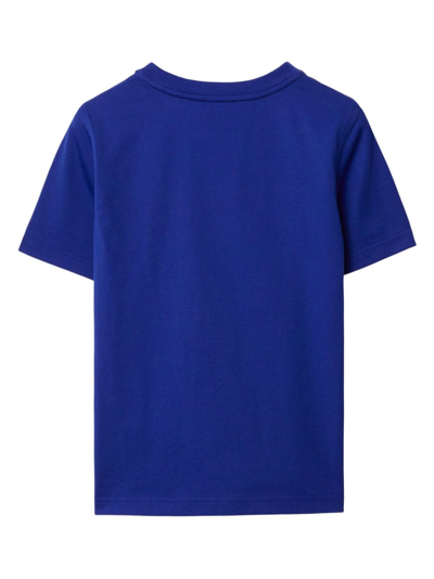 Shop Burberry T-shirt Con Ekd In Blue