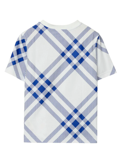 Shop Burberry T-shirt Con Stampa Check In White
