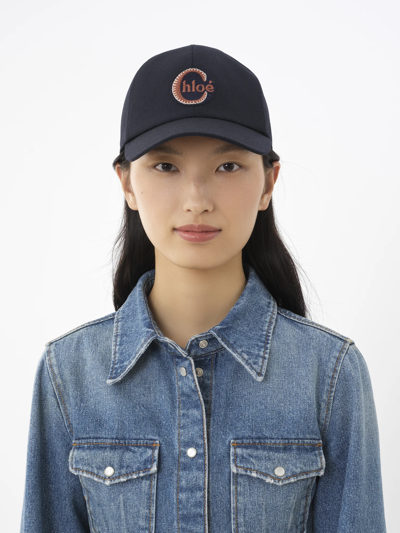 Shop Chloé Cappello Da Baseball Con Logo In Blue
