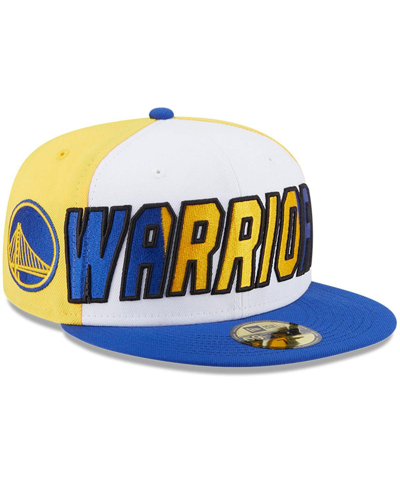 New Era Men's  White, Royal Golden State Warriors Back Half 9fifty Snapback Hat In White,royal