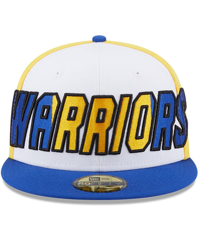 New Era Men's  White, Royal Golden State Warriors Back Half 9fifty Snapback Hat In White,royal